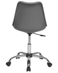 Miniatyrbillede 6 af 9: Skrivebordsstol Grå Plast og Sølv Metal Sæt 79 x 60 cm Dekorativ Skalstol med Hjul Kunstlæder Sæde Spisestue Køkken Kontorstol Skandinavisk