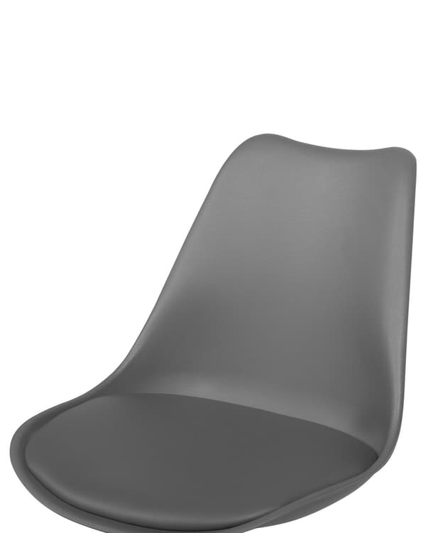 Skrivebordsstol Grå Plast og Sølv Metal Sæt 79 x 60 cm Dekorativ Skalstol med Hjul Kunstlæder Sæde Spisestue Køkken Kontorstol Skandinavisk