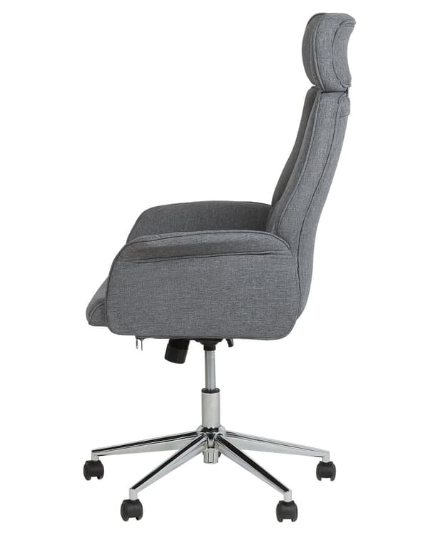 Työtuoli harmaa polyesteri ergonominen korkeussäädettävä kallistuva pyörillä perinteinen