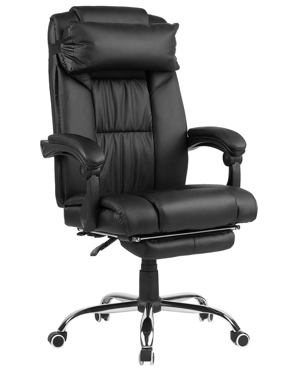 Kontorsstol konstläder svart LUXURY