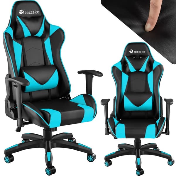 Premium Gamingstol Twink - svart/azurblå