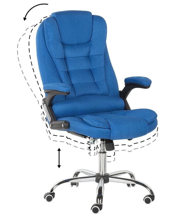 Kontorstol Blå Polyester Stof Moderne Blød Gamerstol med Vippe og Drejefunktion til Teenageværelse Drenge Ergonomisk Gamerstol Inspiration