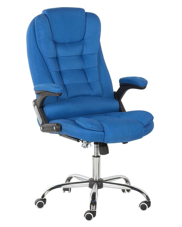 Kontorstol Blå Polyester Stof Moderne Blød Gamerstol med Vippe og Drejefunktion til Teenageværelse Drenge Ergonomisk Gamerstol Inspiration