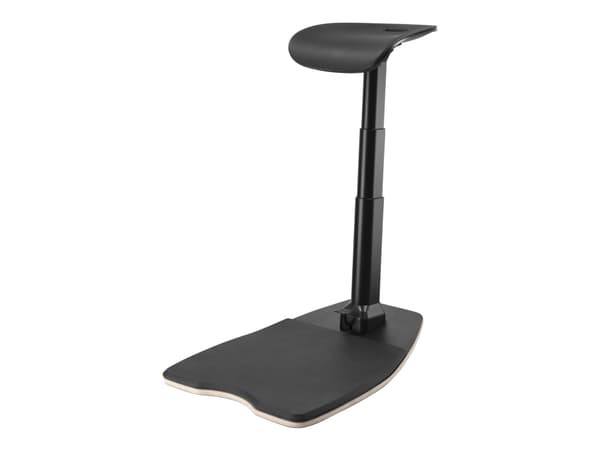 DELTACO Office Premium - Learning stool - ergonomisk - curved edge - polyurethanskum - sort