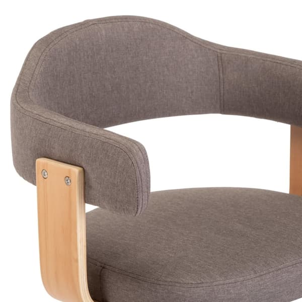 vidaXL Snurrbar kontorsstol böjträ och tyg taupe