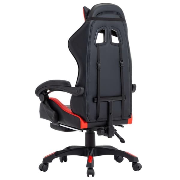 vidaXL Gamingstol med fotstöd röd och svart konstläder