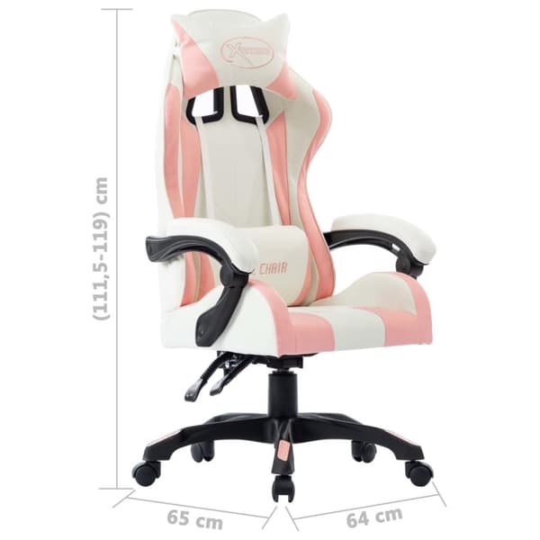vidaXL Racingstol rosa konstläder
