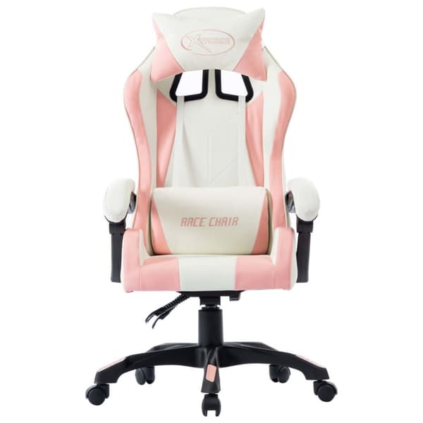 vidaXL Racingstol rosa konstläder