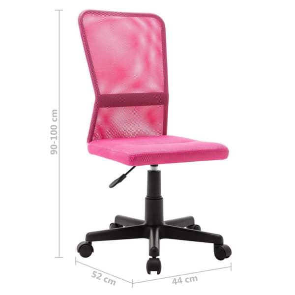 vidaXL Kontorsstol rosa 44x52x100 cm nättyg