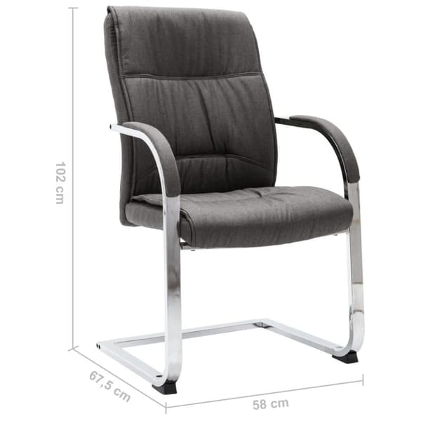 vidaXL kontorstol med cantilever stof grå
