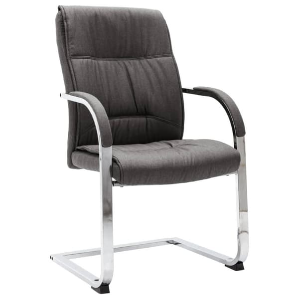 vidaXL kontorstol med cantilever stof grå