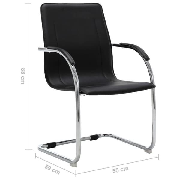 vidaXL kontorstol med cantilever kunstlæder sort