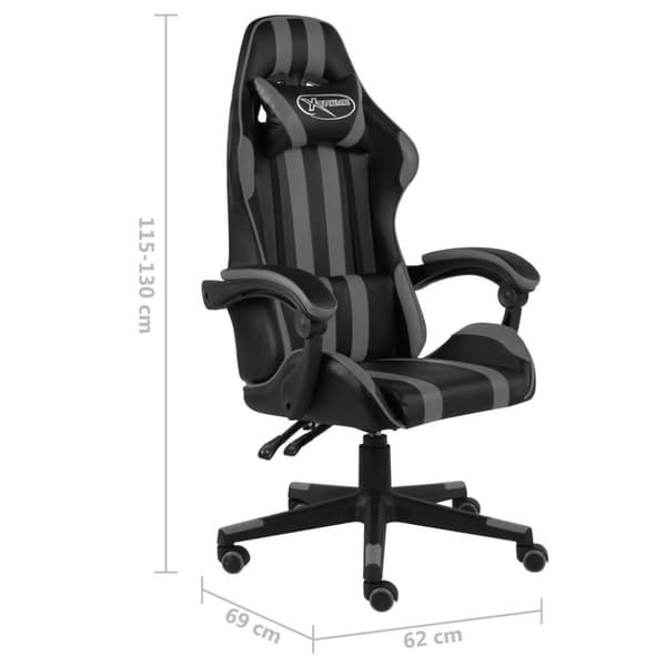 vidaXL Gamingstol svart och grå konstläder