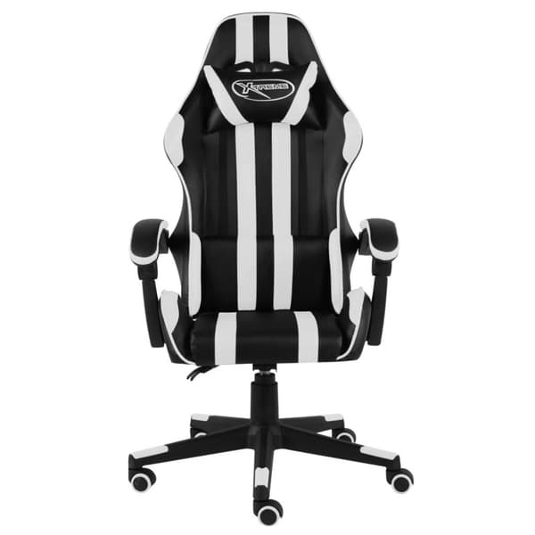 vidaXL Gamingstol svart och vit konstläder
