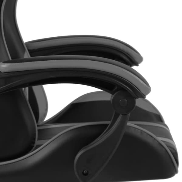 vidaXL Gamingstol med fotstöd svart och grå konstläder
