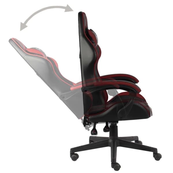 vidaXL Gamingstol svart och vinröd konstläder