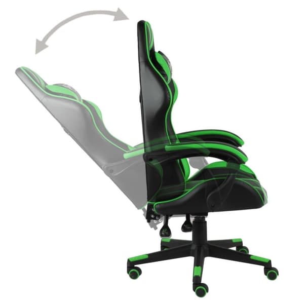 vidaXL Gamingstol svart och grön konstläder