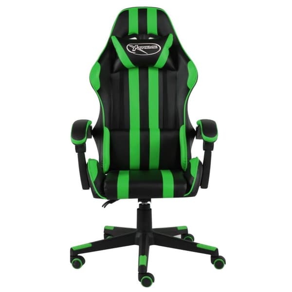 vidaXL Gamingstol svart och grön konstläder