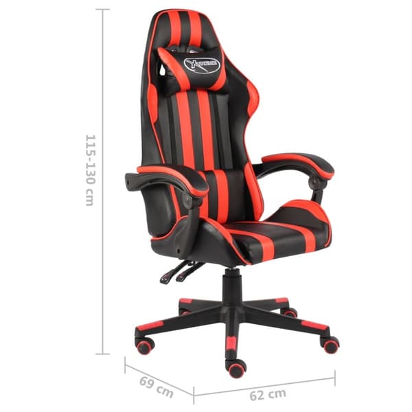 vidaXL Gamingstol svart och röd konstläder
