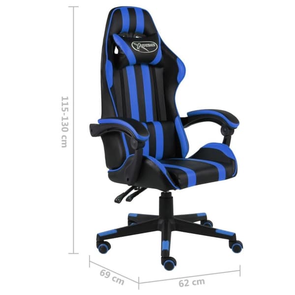 vidaXL Gamingstol svart och blå konstläder