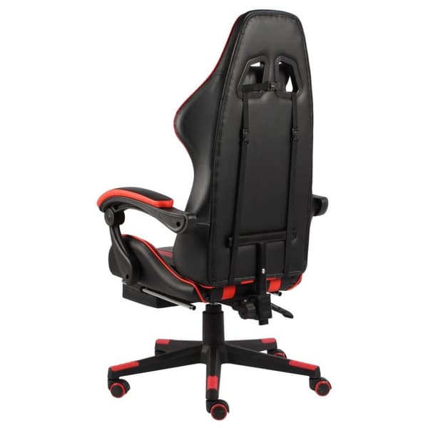 vidaXL Gamingstol med fotstöd svart och röd konstläder