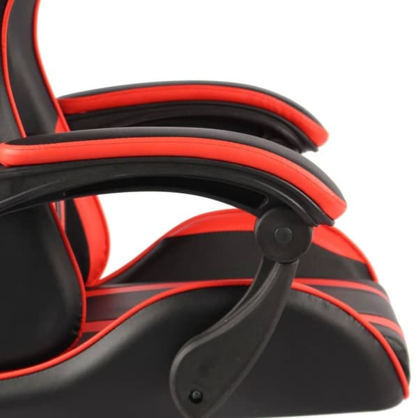 vidaXL Gamingstol med fotstöd svart och röd konstläder