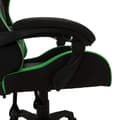 Miniatyrbild 8 av 10: vidaXL Gamingstol med RGB LED-lampor grön och svart konstläder