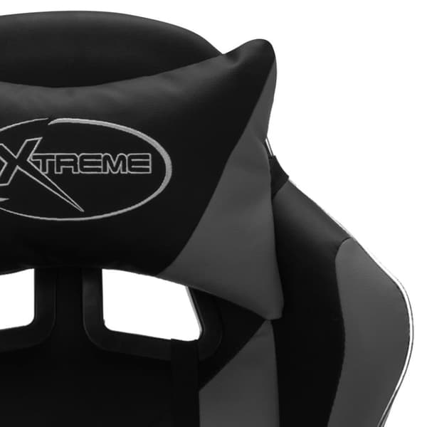 vidaXL Gamingstol med RGB LED-lampor grå och svart konstläder