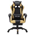 Miniatyrbild 4 av 10: vidaXL Gamingstol med RGB LED-lampor guld och svart konstläder