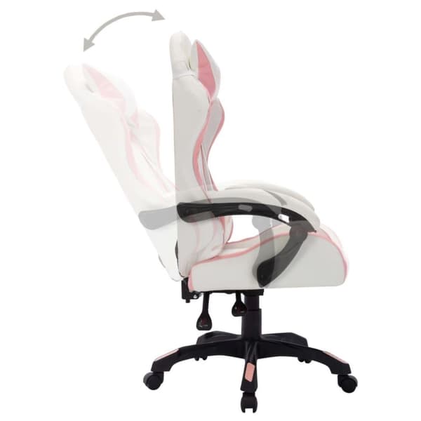 vidaXL Gamingstol med RGB LED-lampor rosa och svart konstläder