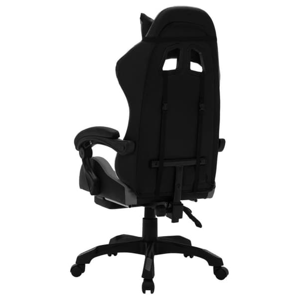 vidaXL gamingstol m. LED-lys RGB-farver kunstlæder grå og sort