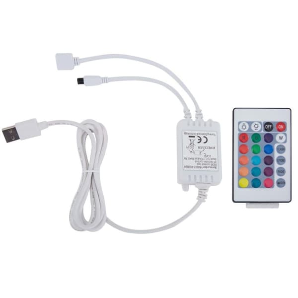 vidaXL gamingstol m. LED-lys RGB-farver kunstlæder rød og sort