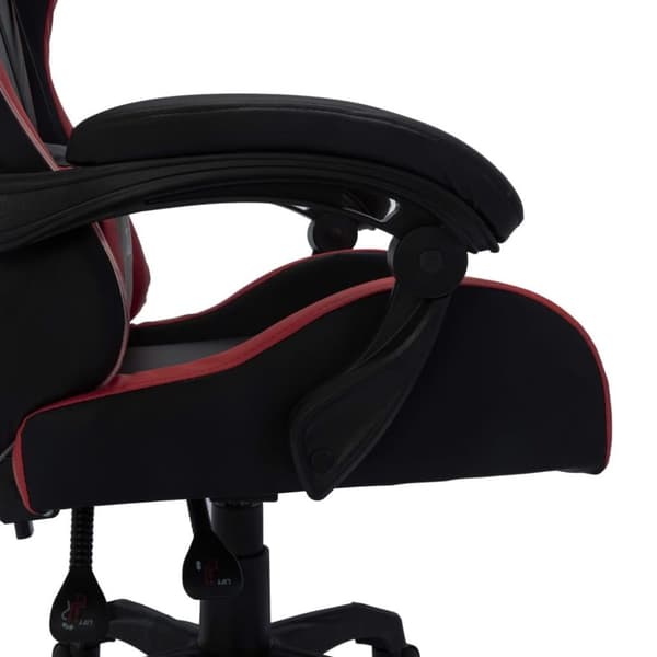 vidaXL gamingstol m. LED-lys RGB-farver kunstlæder vinrød og sort