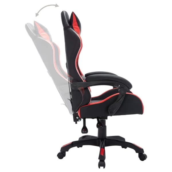 vidaXL Gamingstol med RGB LED-lampor röd och svart konstläder