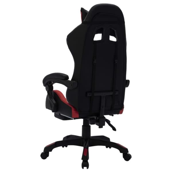 vidaXL Gamingstol med RGB LED-lampor vinröd och svart konstläder
