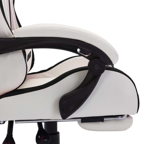 vidaXL gamingstol med LED-lys RGB-farver kunstlæder sort og hvid