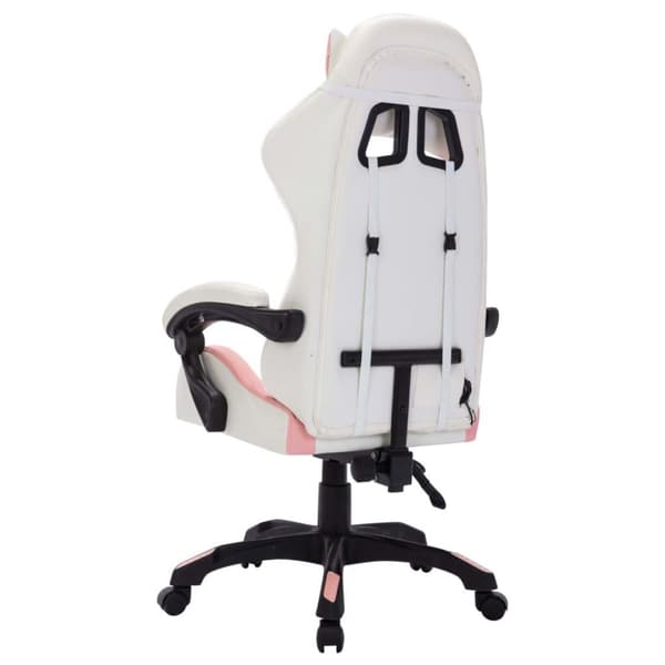 vidaXL gamingstol med LED-lys RGB-farver kunstlæder pink og sort