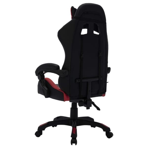 vidaXL gamingstol m. LED-lys RGB-farver kunstlæder vinrød og sort