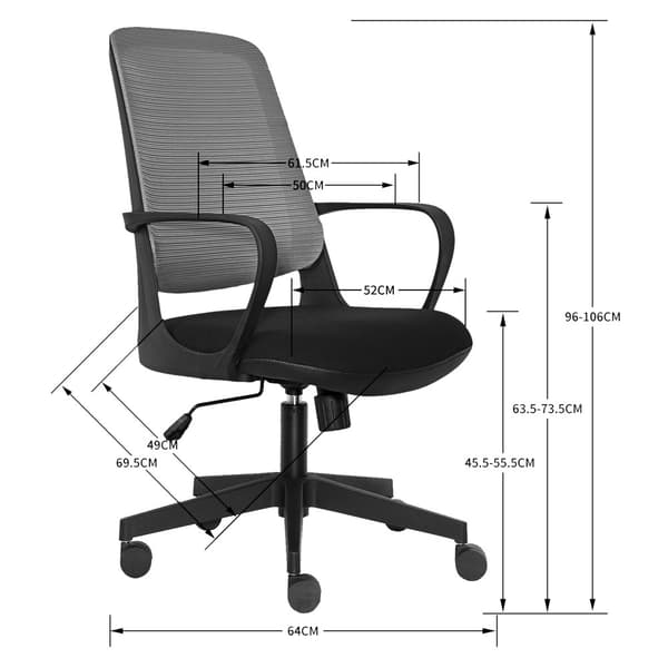 Kontorsstol Faro - Svart / Grå