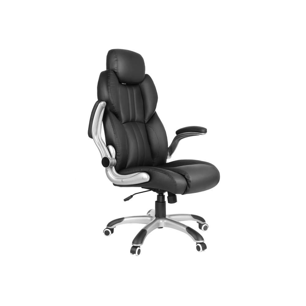 Segenn's King Kontorsstol - Ergonomisk kontorsstol - Med fällbara armstöd - Nylonstjärna - lastkapacitet 150 kg, svart