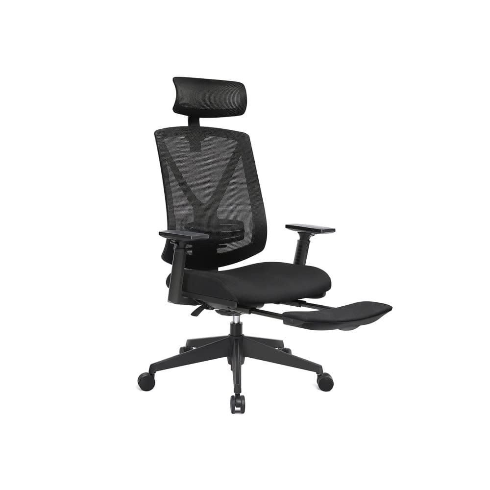 Segenn's Ozark kontorsstol - Ergonomisk kontorsstol - med fotstöd - Justerbart huvud och armstöd - Höjdjustering och vippfunktion - Laddbar upp till 1