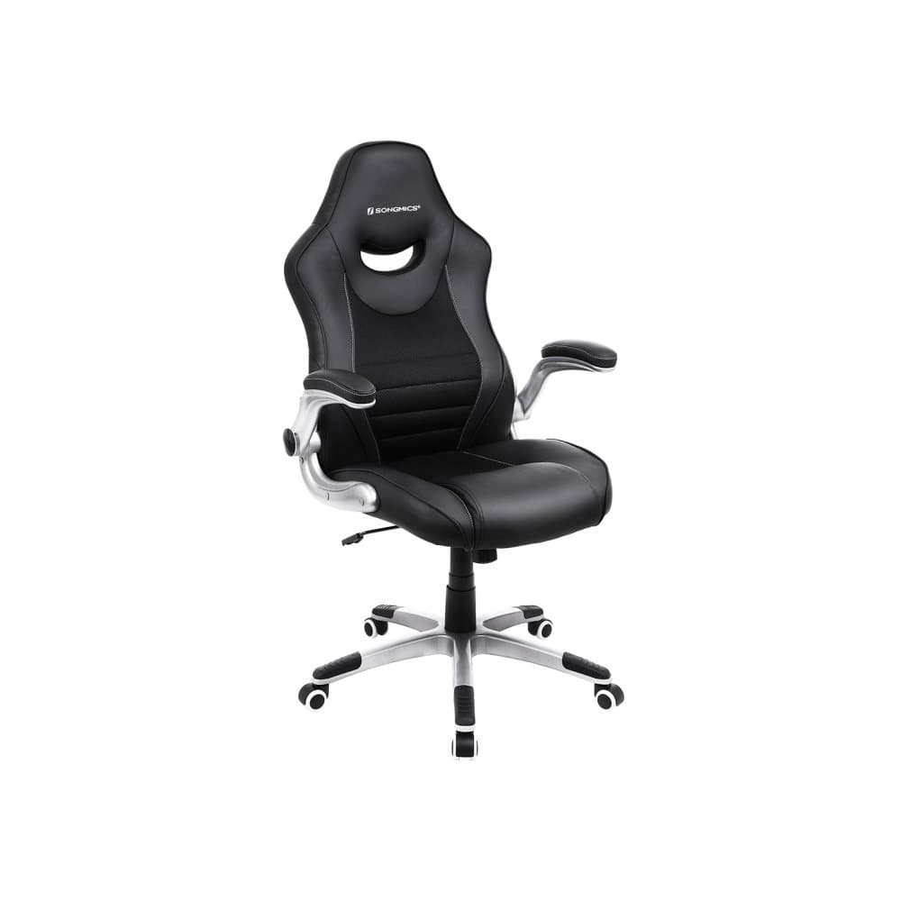 Segenns Rogers kontorsstol - Ergonomisk snurrstol - Gamingstol med fällbara armstöd - Datorstol - Stjärnbas i nylon - Max. Statisk belastning 150 k
