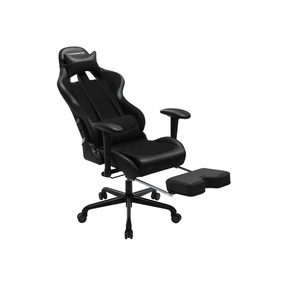Segenns kontorsstol - kontorsstol ergonomisk - spelstol - med fotstöd - lastbar upp till 150 kg - - ländkudde - högt ryggstöd - stål - syntetiskt läde