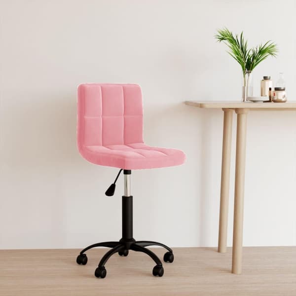 vidaXL drejelig kontorstol fløjl pink