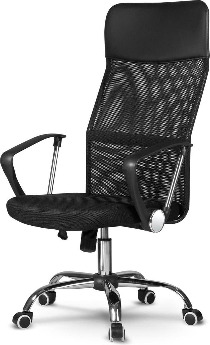 Kontorsstol Svart konstläder Ergonomiskt justerbar