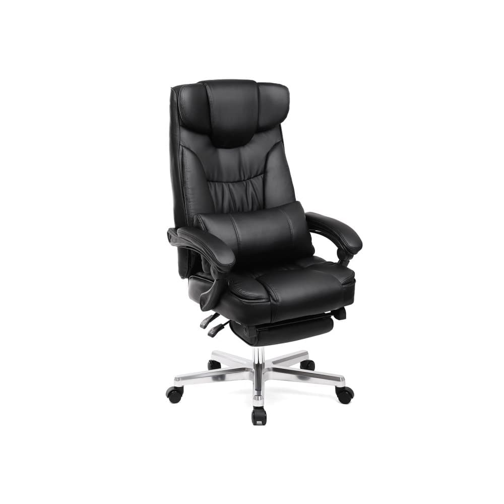 Segenns Bigboss kontorsstol - ergonomisk kontorsstol - spelstol - med fällbart nackstöd - utdragbart fotstöd - extra stor ortopedisk chefsstol - konst