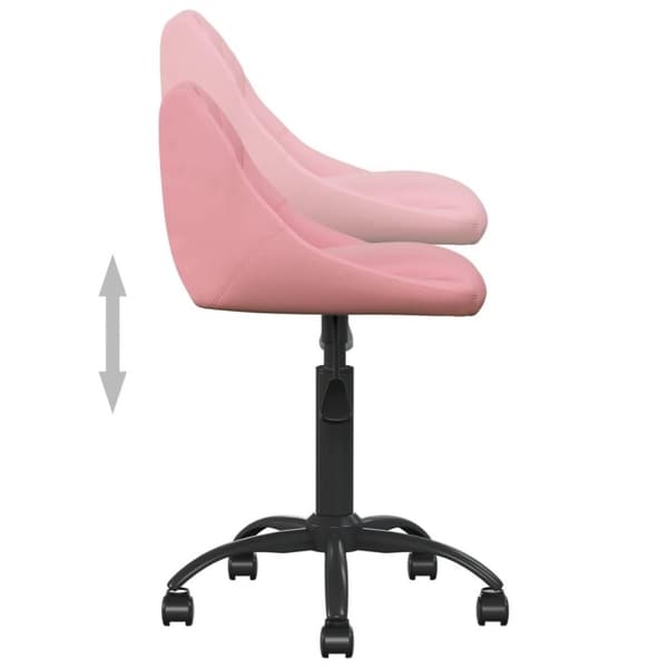 vidaXL Kontorsstol rosa sammet