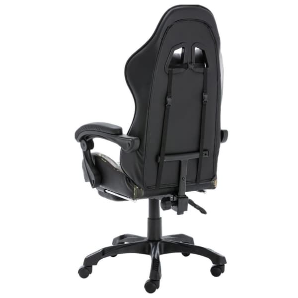 vidaXL Gamingstol med fotstöd svart och kamouflage konstläder