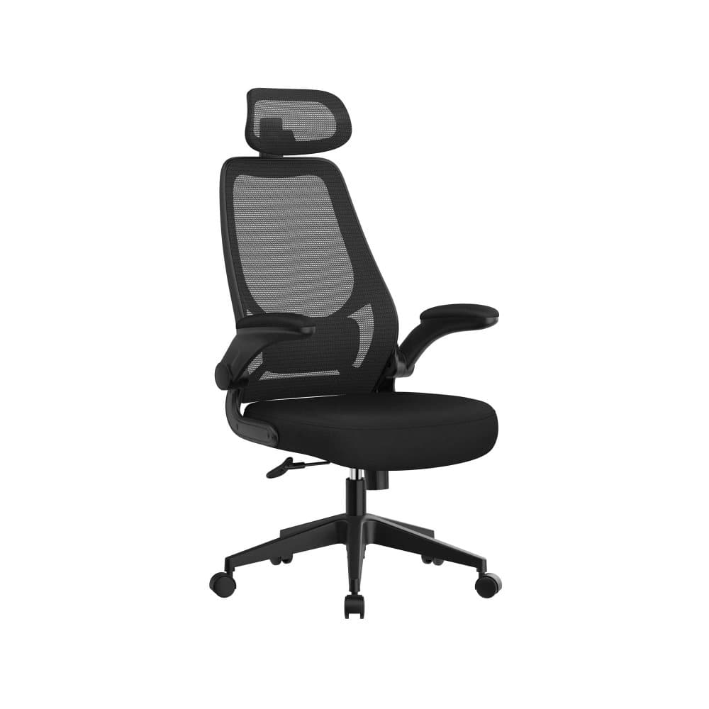 Segenns kontorsstol - ergonomisk stol - justerbara armstöd och nackstöd - vippfunktion - andasnät - justerbar i höjdled - svart
