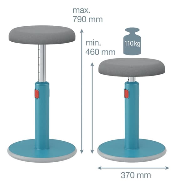 Leitz Ergo Cosy Active - Sit/stand rocking stool - ergonomisk - rund - svängtapp - skumgummi, 3D Mesh